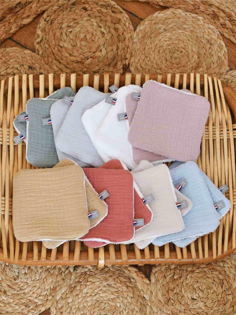 Pochon distributeur et ses 8 lingettes lavables, Jeanne SEVIRA KIDS Blanc - Kiabi