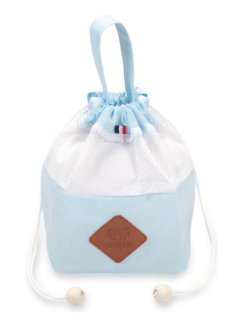 Pochon distributeur et ses 8 lingettes lavables, Jeanne SEVIRA KIDS Bleu - Kiabi