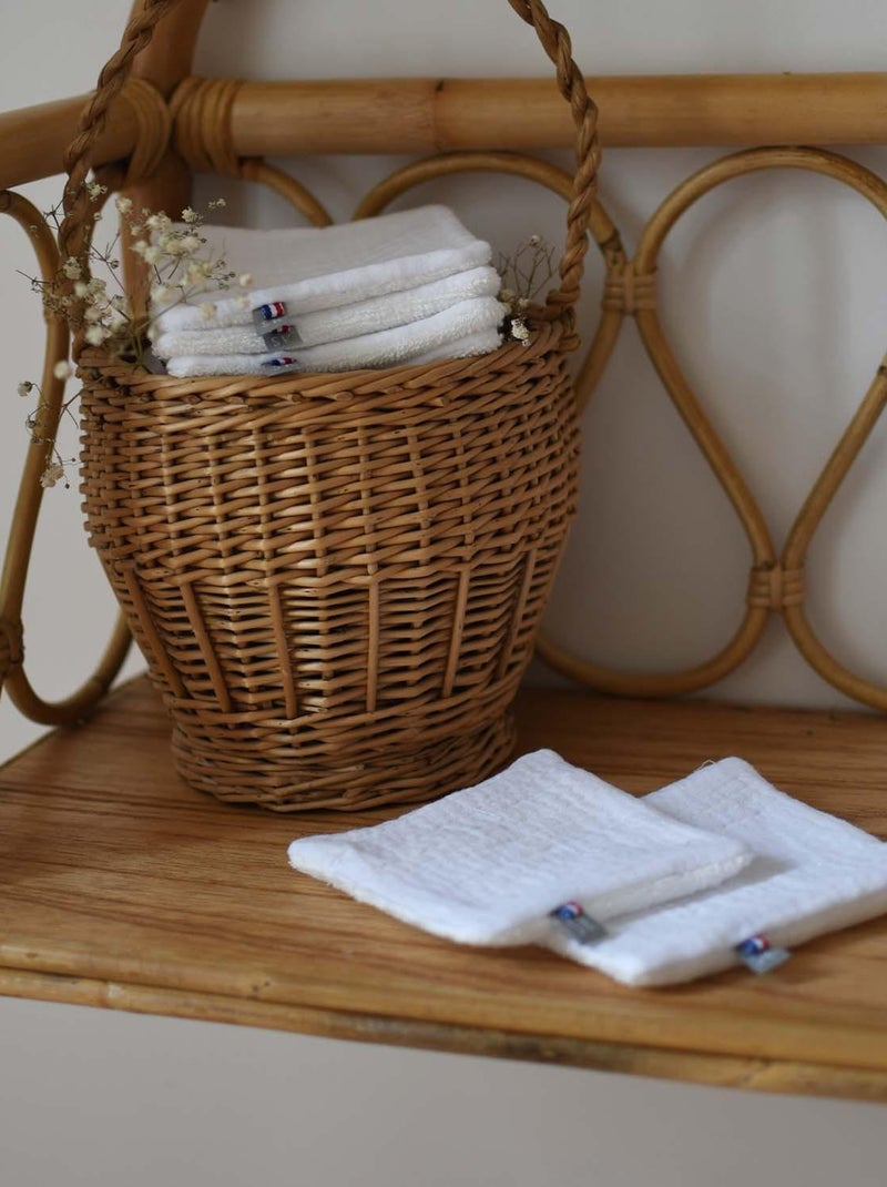 Pochon distributeur et ses 8 lingettes lavables, Jeanne SEVIRA KIDS Bleu - Kiabi