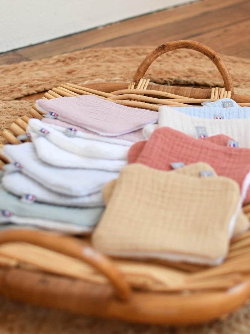 Pochon distributeur et ses 8 lingettes lavables, Jeanne SEVIRA KIDS Bleu - Kiabi