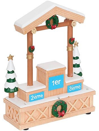 Podium de ski lumineux de village de noël 8 led à piles