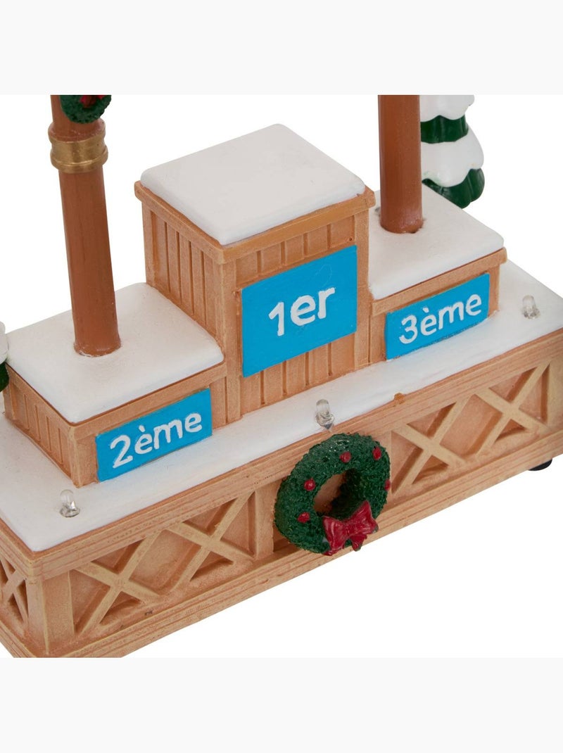 Podium de ski lumineux de village de noël 8 led à piles Multicolore - Kiabi