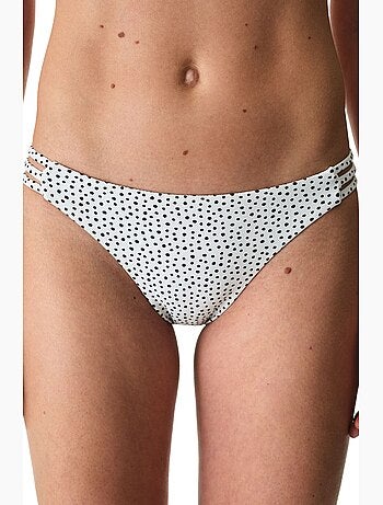 Point bas de bikini à pois, texturé, taille mi-haute penti