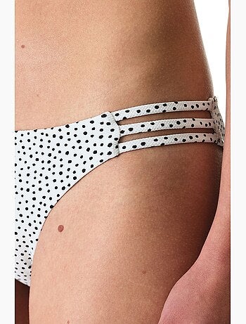 Point bas de bikini à pois, texturé, taille mi-haute penti