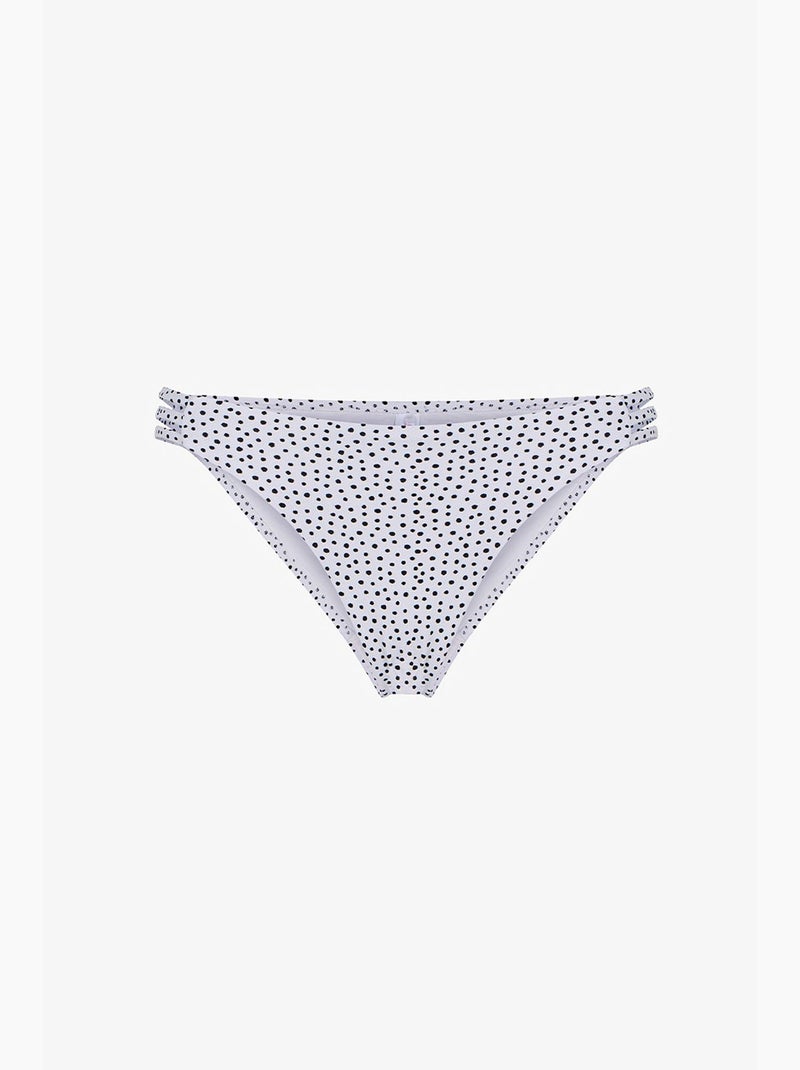 Point bas de bikini à pois, texturé, taille mi-haute penti Blanc cassé - Kiabi