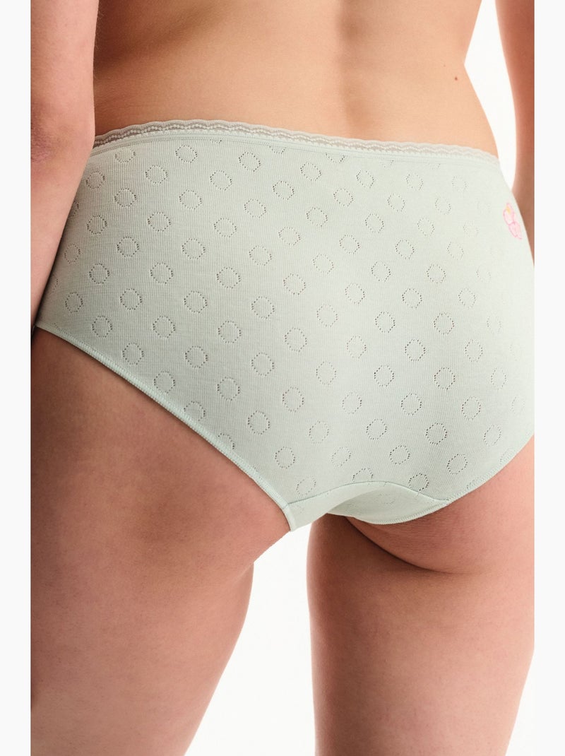 Pointel floral hipster penti Vert menthe - Kiabi