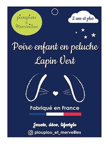 Poire lapin en peluche - - Enfant - Made in France
