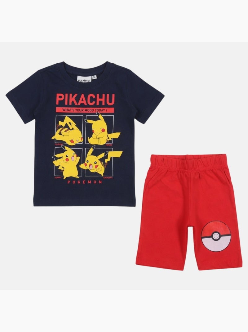 Pokemon - Ensemble T-shirt et short avec personnage Bleu marine - Kiabi
