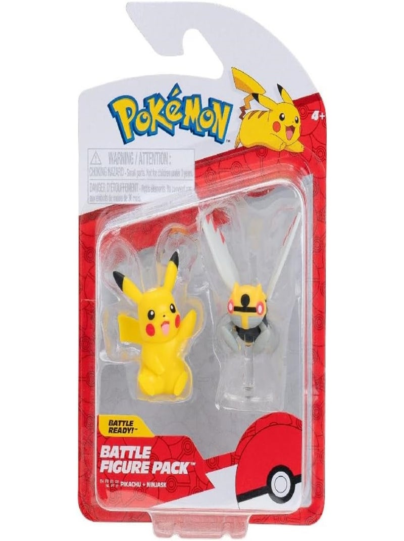 Pokémon - Lot de 2 figurines de combat Ninjask et Pikachu Jaune - Kiabi