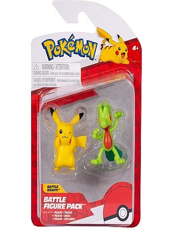 Pokémon - Lot de 2 figurines de combat Pikachu et Geckabor