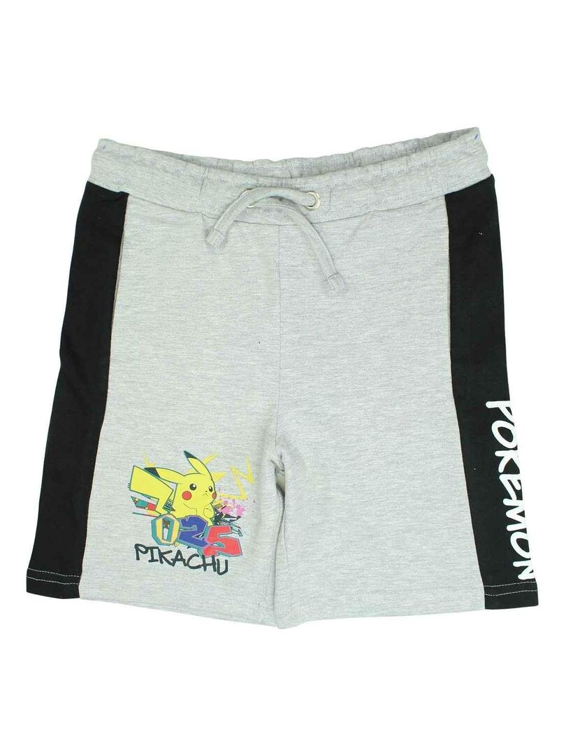 Pokemon - Short garçon imprimé Pokemon en coton Gris - Kiabi
