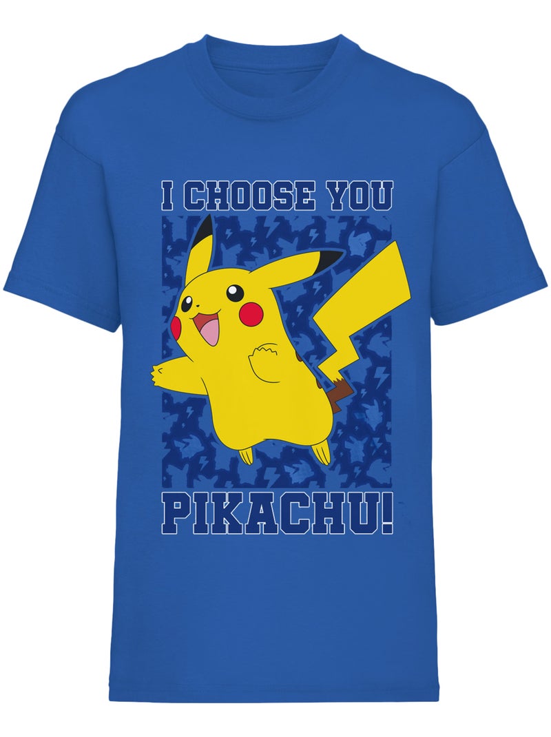 Pokemon - T-shirt CHOOSE YOU Bleu - Kiabi