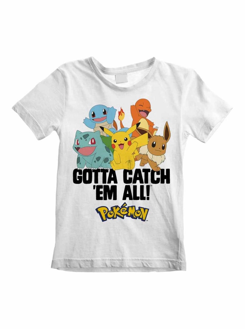 Pokemon - T-shirt GOTTA CATCH EM ALL Blanc - Kiabi