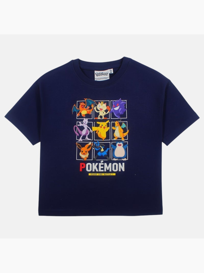 Pokemon - T-shirt manches courtes garçon avec personnage Bleu marine - Kiabi
