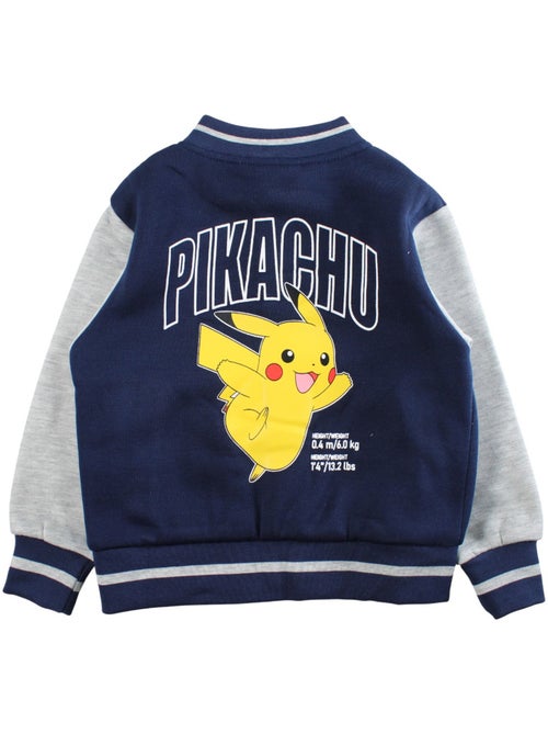Pokemon - veste teddy boutonnée imprimée, col rond et manches longues - Kiabi