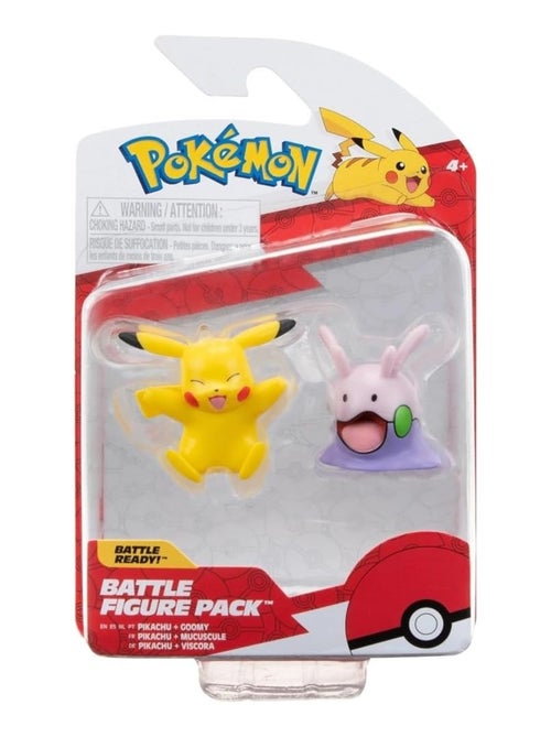 Pokémon Figurine de bataille Goomy & Pikachu - Kiabi