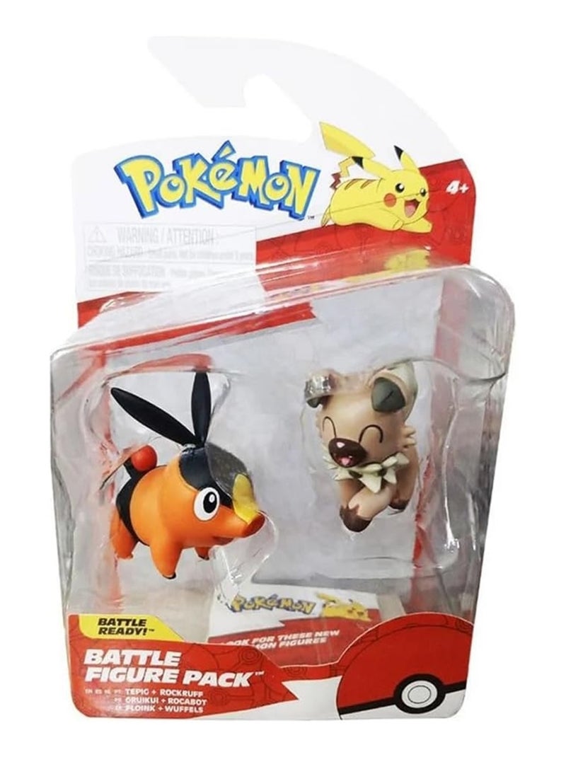 Pokémon Figurine de Combat – Tepic & Rockruff Multicolore - Kiabi