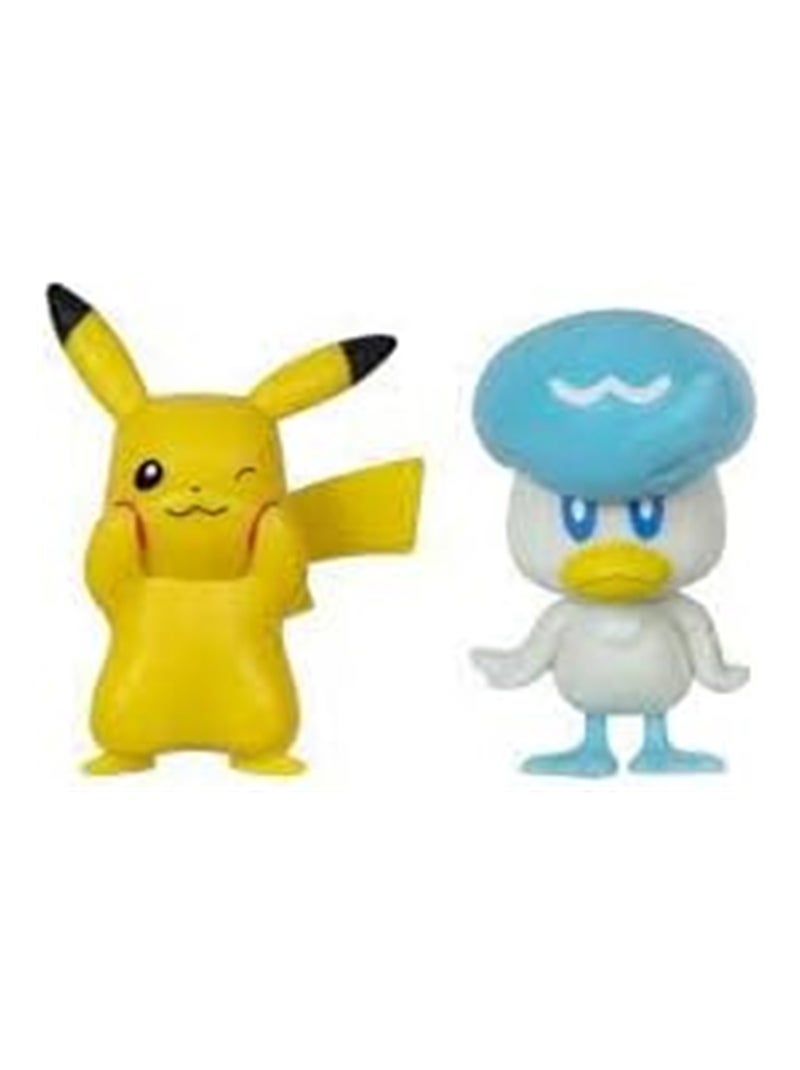 Pokémon Gen IX - Pack de 2 figurines Battle Pikachu & Coiffeton 5 cm Bleu Jaune - Kiabi