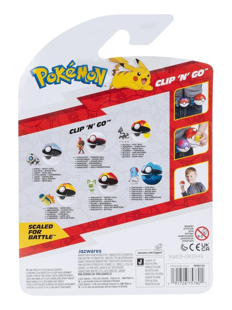 Pokémon Héricendre et Speed Ball Clip 'N' Go Multicolore - Kiabi