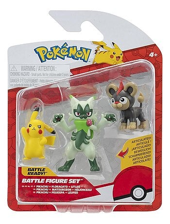 Pokémon Pack de 3 Figurines de Combat