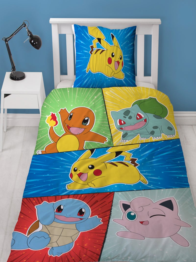 Pokémon, Parure de Lit Enfant Imprimée Réversible, PIKACHU ET SES AMIS Bleu - Kiabi