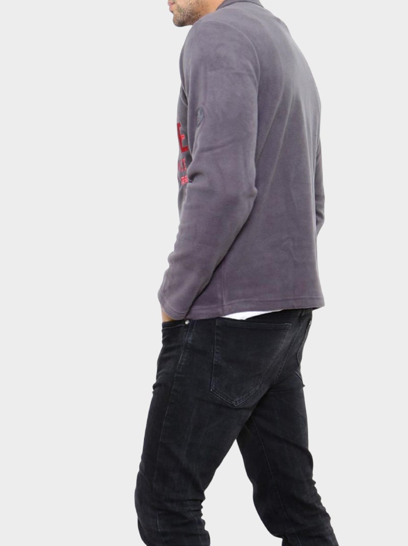 Polaire à col montant zippé Gris - Kiabi