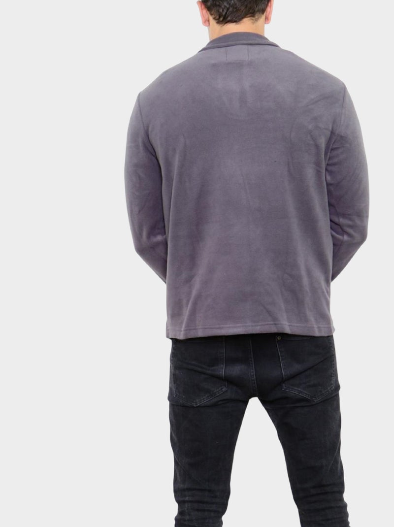 Polaire à col montant zippé Gris - Kiabi