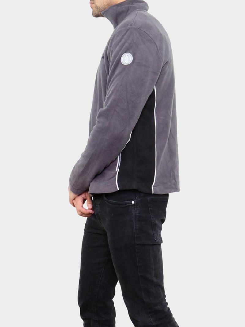 Polaire à fermeture zippée Gris - Kiabi