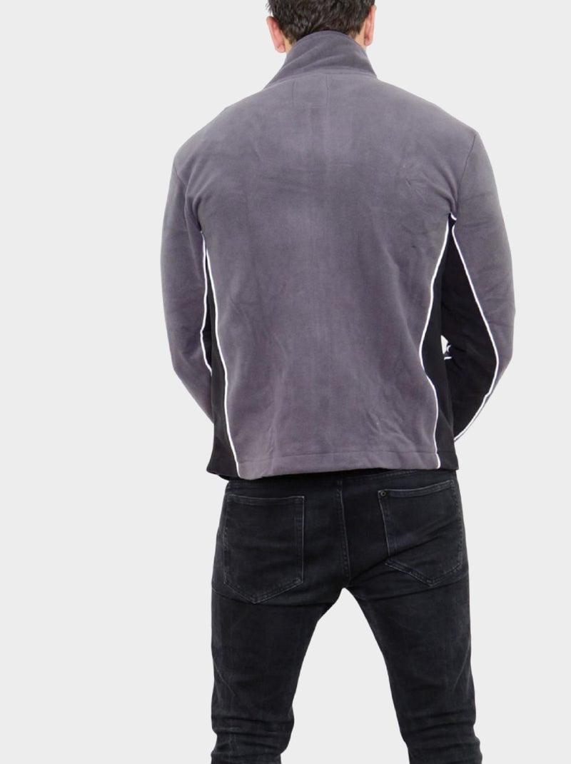 Polaire à fermeture zippée Gris - Kiabi