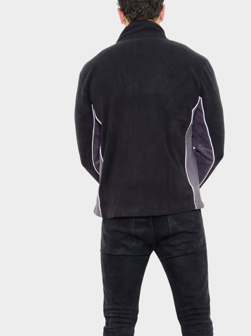 Polaire à fermeture zippée Noir - Kiabi