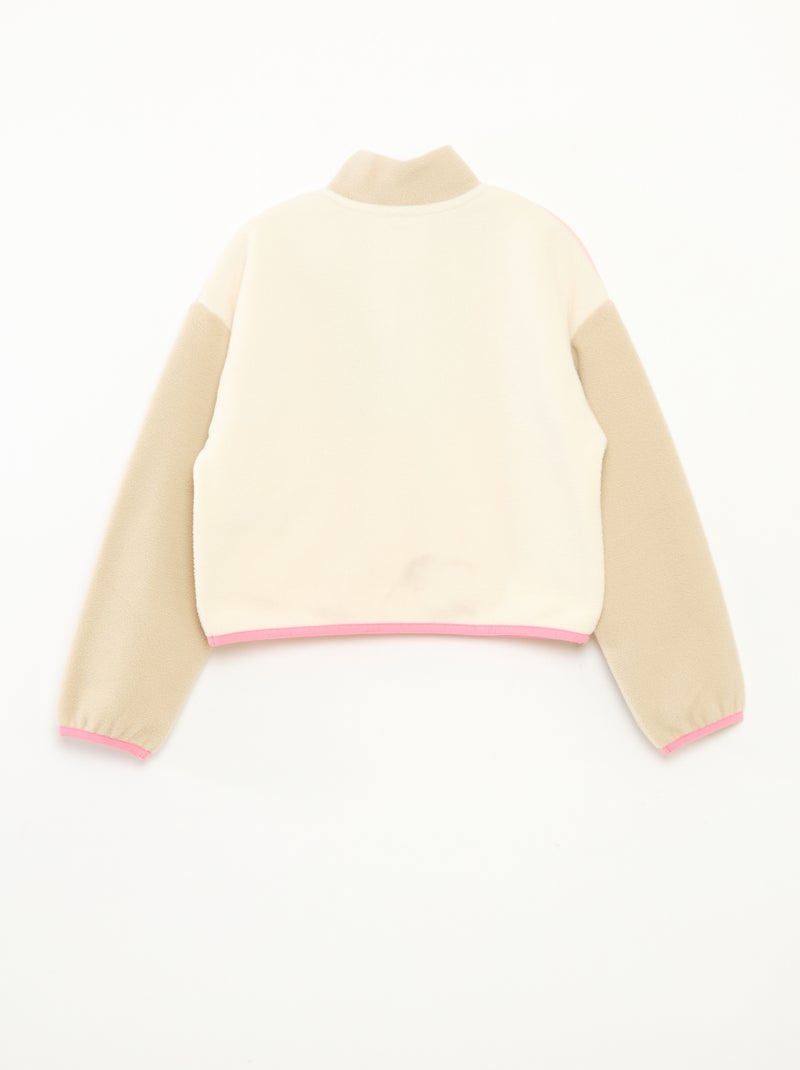 Polaire col camionneur avec liseré Beige - Kiabi