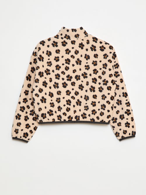 Polaire léopard col camionneur avec liseré - Kiabi