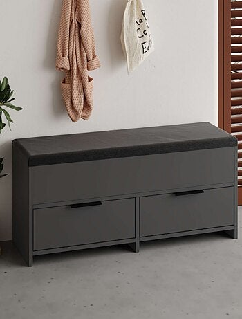 POLI Meuble à chaussures - 4 rangements - noir