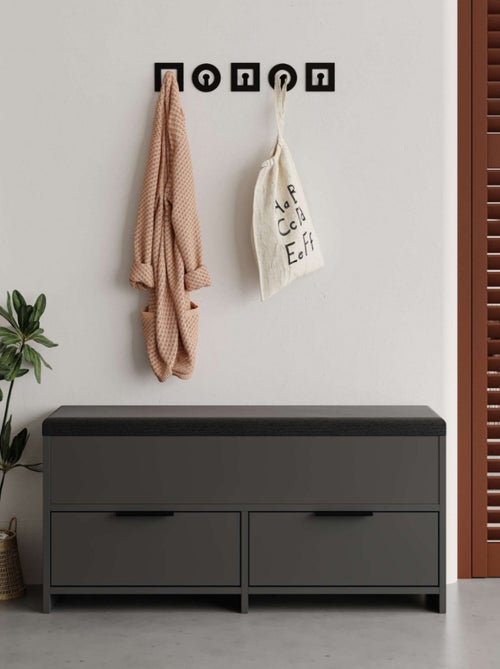 POLI Meuble à chaussures - 4 rangements - noir - Kiabi