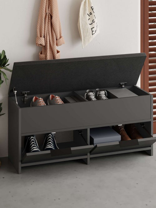 POLI Meuble à chaussures - 4 rangements - noir - Kiabi