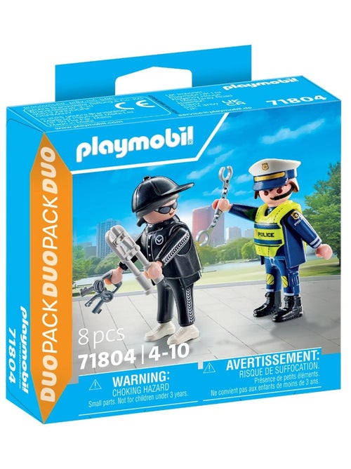 Policier et bandit avec menottes et accessoires - Kiabi