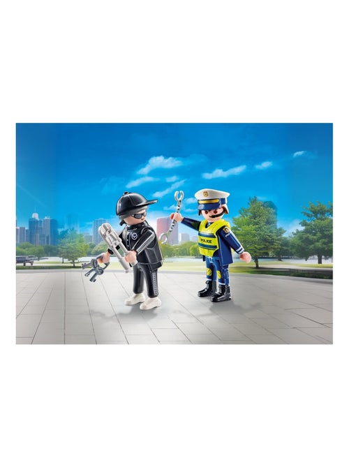 Policier et bandit avec menottes et accessoires - Kiabi