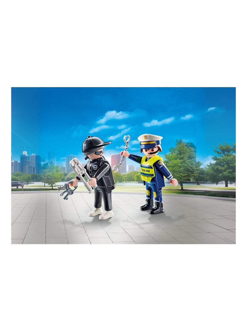 Policier et bandit avec menottes et accessoires N/A - Kiabi