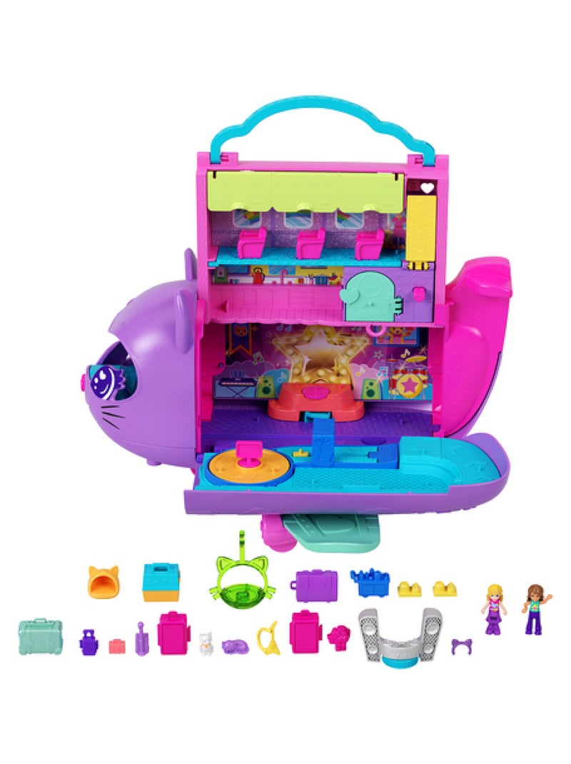 Polly Pocket - Avion chaton transformable Violet - Kiabi