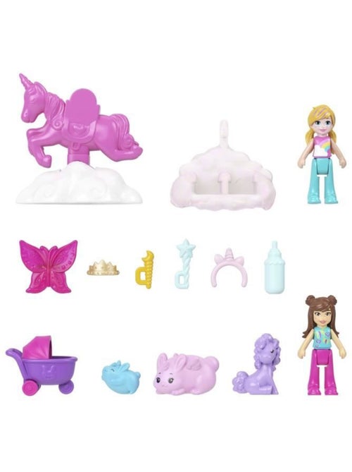 Polly pocket - coffret 2 en 1 lapin - avec 2 figurines et 12 accessoires - polly pocket - jft88 - Kiabi