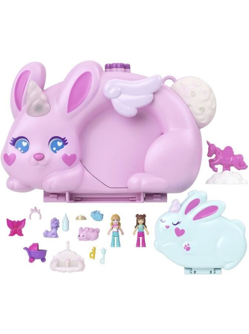 Polly pocket - coffret 2 en 1 lapin - avec 2 figurines et 12 accessoires - polly pocket - jft88 Rose - Kiabi