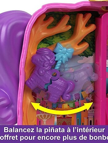 Polly Pocket - Coffret Piñata en folie avec 2 mini-figurines et 14 accessoires