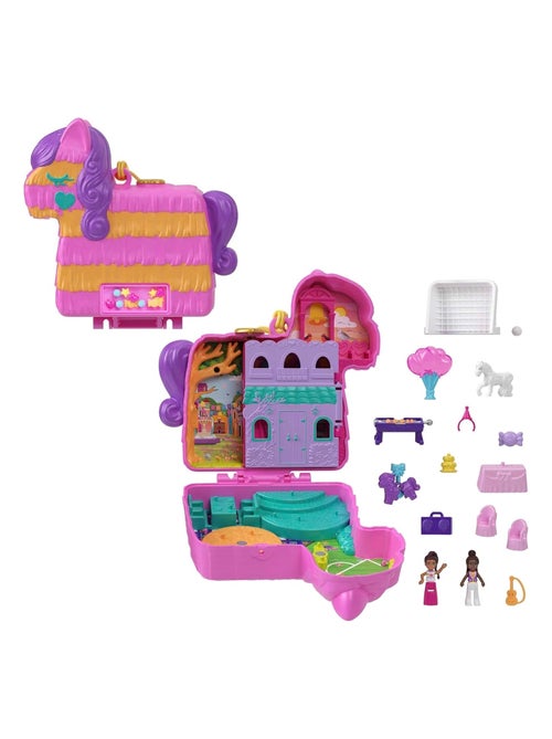 Polly Pocket - Coffret Piñata en folie avec 2 mini-figurines et 14 accessoires - Kiabi