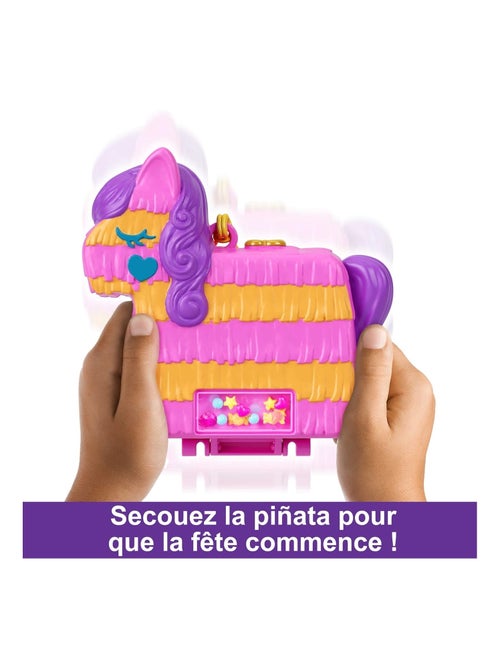 Polly Pocket - Coffret Piñata en folie avec 2 mini-figurines et 14 accessoires - Kiabi