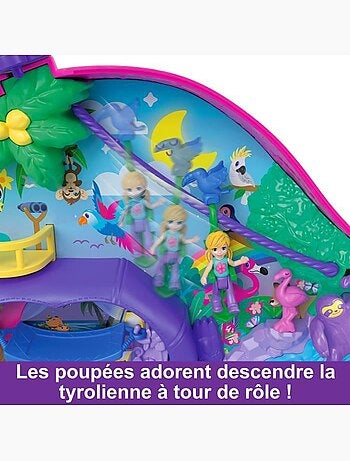 Polly Pocket-La Famille des Paresseux-Coffret 2 en 1, jouet de voyage HRD40