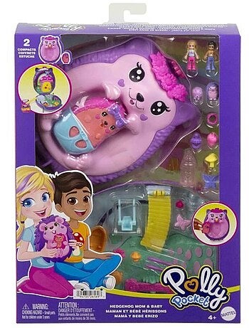 Polly pocket maman et bébé hérissons coffret sac à main 2 figurines - jbj91 4ans et plus