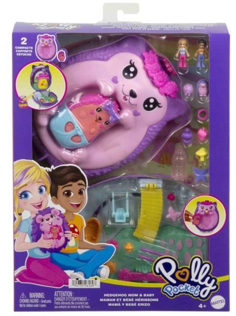 Polly pocket maman et bébé hérissons coffret sac à main 2 figurines - jbj91 4ans et plus Jaune - Kiabi
