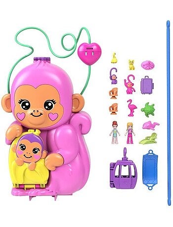 Polly Pocket-Maman Singe et Son Bébé-Coffret 2 mini-figurines HWP04