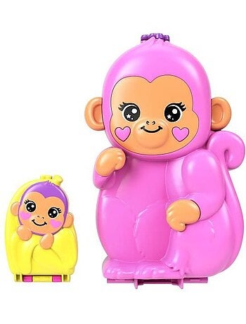 Polly Pocket-Maman Singe et Son Bébé-Coffret 2 mini-figurines HWP04