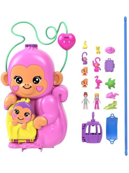 Polly Pocket-Maman Singe et Son Bébé-Coffret 2 mini-figurines HWP04 - Kiabi